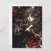 死者の日 Dia de los Muertos 赤黒 招待状 (裏面)