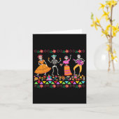 死者の日Dia De Los Muertos Mexican Skeleto カード (黄色い花)