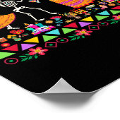 死者の日Dia De Los Muertos Mexican Skeleto ポスター (角)