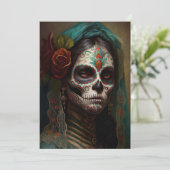 死者の日V3-女性　オイルペイント　招待状 招待状 (スタンド正面)