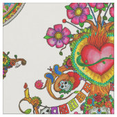 死者の木が付いている入れ墨のスタイルの生地 ファブリック (クローズアップ)