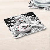 死者の霊 スクエアペーパーコースター (アングル)