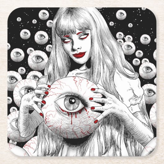 死者の霊 スクエアペーパーコースター (正面)