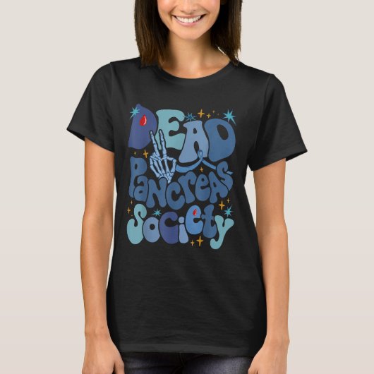 死膵臓会型1型糖尿病認識度T1 Tシャツ (正面)