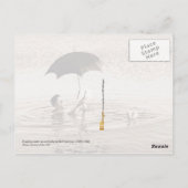 死読海の中で人間は傘を差している ポストカード (裏面)