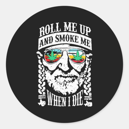 死転がぬとタバコを吸う ラウンドシール (正面)