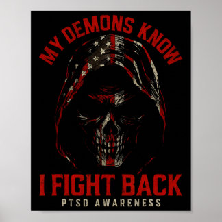死霊 PTSD 私の悪魔は私がメンタルヘルスの闘いを知っている A ポスター