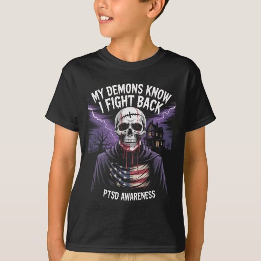 死霊 PTSD 私の悪魔は私がメンタルヘルスの闘いを知っている A Tシャツ (正面)