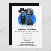 死骸の新郎新婦の日の死んだ黒い青ゴシックゴシック 招待状 (正面/裏面)