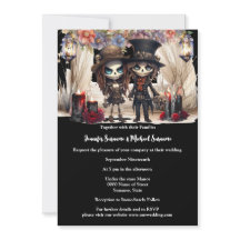 死骸の新郎新婦スケルトン結婚カップルのシック