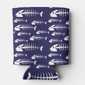 死魚スケルトン白骨魚釣りユーモア 缶クーラー (裏面)
