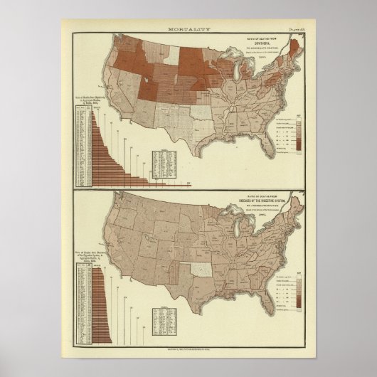 死,ジフテリア,消化器系 ポスター (正面)