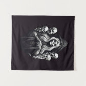 死(スカル) タペストリー (正面(横))