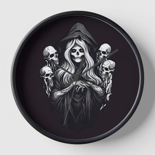 死(スカル) 壁時計 (正面)