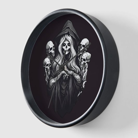 死(スカル) 壁時計 (傾斜)