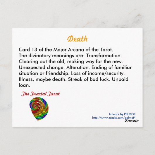 死 ポストカード (裏面)