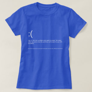 死-前部デザインのWindows 10のブルースクリーン Tシャツ