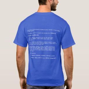 死-背部デザインのブルースクリーン Tシャツ