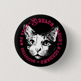 死、苦しみ、悲鳴のカセッテとビニール 缶バッジ