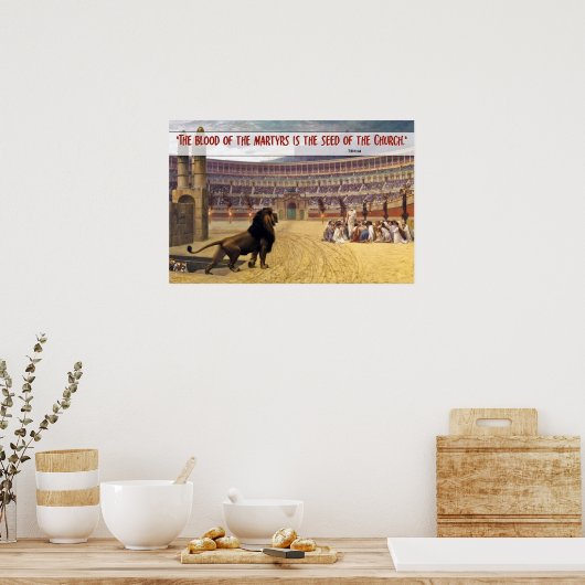 殉教者の血…引用文（赤） ポスター (キッチン)