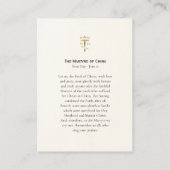 殉教者中国正教祈りの言葉カード プレイスカード (裏面)