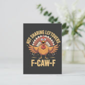 残さないで！感謝祭の七面鳥をめぐるフカフカとカエルの喧嘩 インビテーションポストカード (スタンド正面)