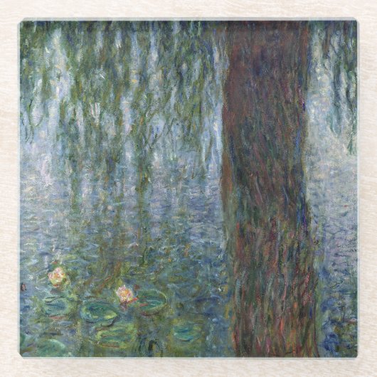 残っているクロード・モネ|の《植物》スイレンのシダレヤナギ ガラスコースター (正面)