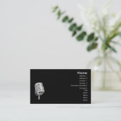 残っているマイクロフォンのオールドスタイルの名刺 名刺 (スタンド正面)