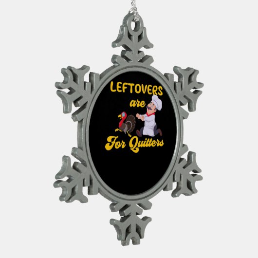 残りおもしろい物はトルコ胡主席を追いかける スノーフレークピューターオーナメント (左)