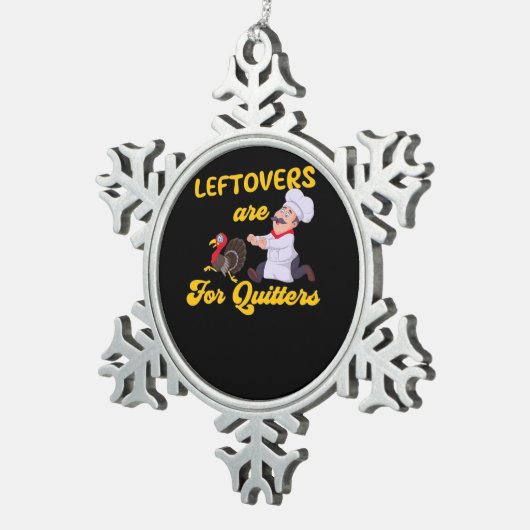 残りおもしろい物はトルコ胡主席を追いかける スノーフレークピューターオーナメント (右)