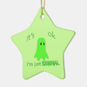 残りのたたり-緑の幽霊 セラミックオーナメント (左)