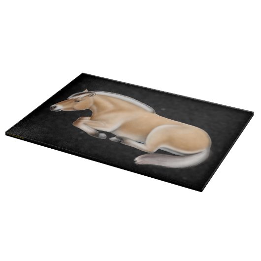 残りのまな板のノルウェーのフィヨルドの馬 カッティングボード (角)