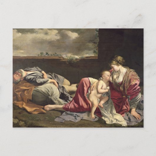 残りのエジプト飛行中, 1628 ポストカード (正面)