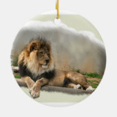 残りのクリスマスのオーナメントのライオン セラミックオーナメント (裏面)