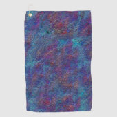 残りのスプレー絵を描シアンと赤のスプラッシュ ゴルフタオル (正面)