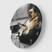 残りのパグ ラージ壁時計 (傾斜)