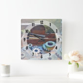 残りの上の切り傷 スクエア壁時計 (ホーム)