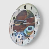 残りの上の切り傷 ラージ壁時計 (傾斜)