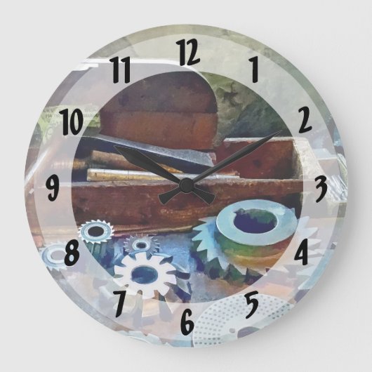 残りの上の切り傷 ラージ壁時計 (正面)