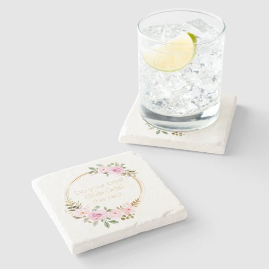 残りの最高の与え神を行う – クリスチャン ストーンコースター (横)