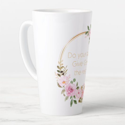 残りの最高の与え神を行う – Christian Women カフェラテマグ (左アングル)