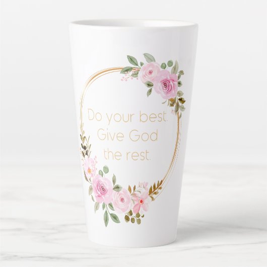 残りの最高の与え神を行う – Christian Women カフェラテマグ (正面)