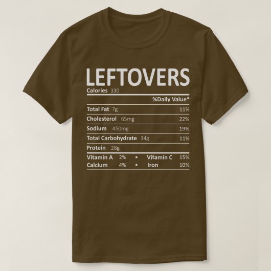 残りの栄養事実ギフト感謝おもしろいの気持ち Tシャツ (デザイン正面)