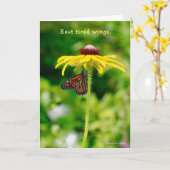 残りの疲れた翼: 自然は心地よい及び治療を提供します カード (黄色い花)