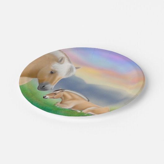 残りの紙皿のノルウェーのフィヨルドの馬 ペーパープレート (アングル)