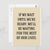 残りの部分を待つ私たちの生活やる気を起こさせることわざ ポストカード (正面/裏面)