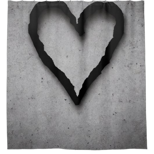 残りハート01 シャワーカーテン (正面)