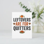 残り物は敗者のためのもの 面白い感謝祭 秋 ポストカード (スタンド正面)