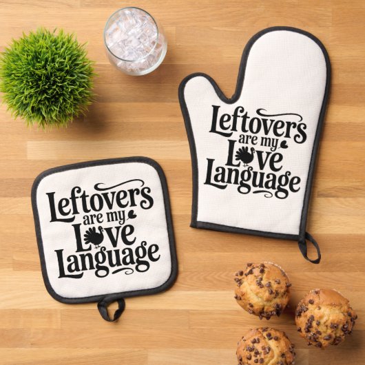 残り物は私の愛の言語の感謝祭である 鍋つかみ&鍋敷きセット (トップダウン)
