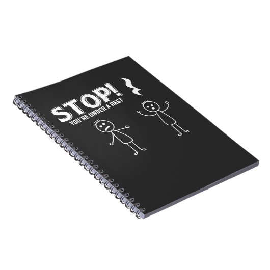 残り-おもしろいな音楽しゃれの下のあなたは停止 ノートブック (右側)